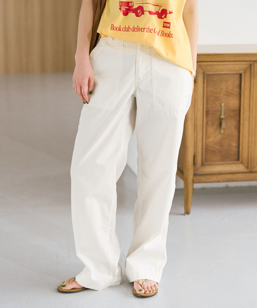 Spick & Span（スピックアンドスパン）の「リップルーズベイカーパンツ（カーゴパンツ・レディース・ホワイト/カーキ/ブラック・40/38/36）」の2枚目の写真