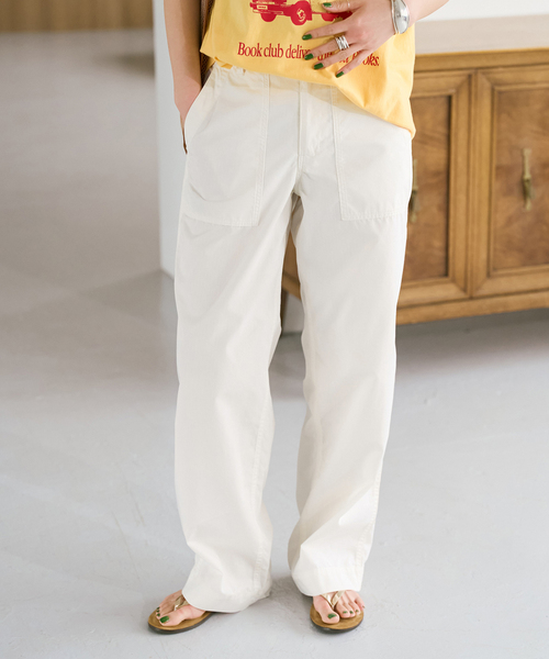 Spick & Span（スピックアンドスパン）の「リップルーズベイカーパンツ（カーゴパンツ・レディース・ホワイト/カーキ/ブラック・40/38/36）」の4枚目の写真