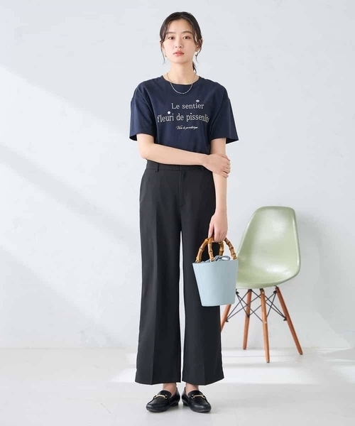 a.v.v（アーヴェヴェ）の「【UVカット/接触冷感】ロゴTシャツ（Tシャツ/カットソー・レディース・ホワイト/チャコールグレー/ネイビー・38/36/40）」の6枚目の写真