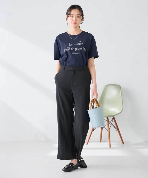 a.v.v（アーヴェヴェ）の「【UVカット/接触冷感】ロゴTシャツ（Tシャツ/カットソー・レディース・ホワイト/チャコールグレー/ネイビー・38/36/40）」の8枚目の写真