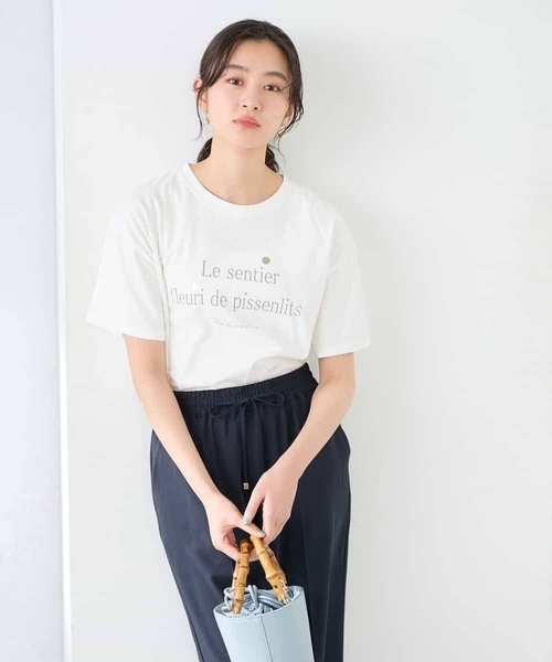 a.v.v（アーヴェヴェ）の「【UVカット/接触冷感】ロゴTシャツ（Tシャツ/カットソー・レディース・ホワイト/チャコールグレー/ネイビー・38/36/40）」の10枚目の写真