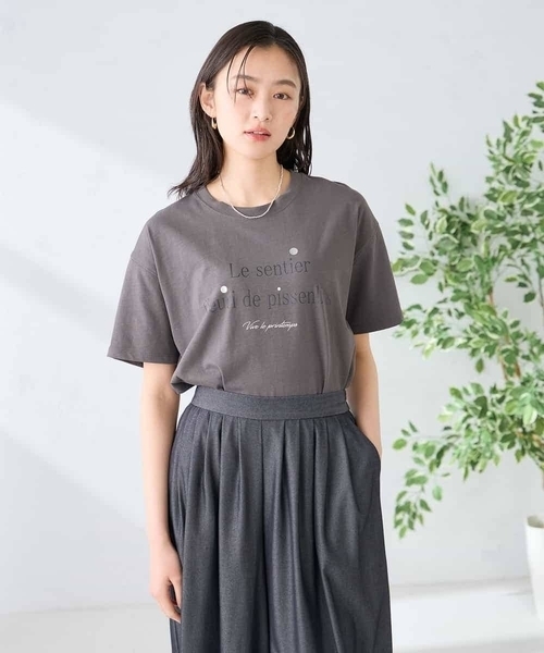 a.v.v（アーヴェヴェ）の「【UVカット/接触冷感】ロゴTシャツ（Tシャツ/カットソー・レディース・ホワイト/チャコールグレー/ネイビー・38/36/40）」の16枚目の写真