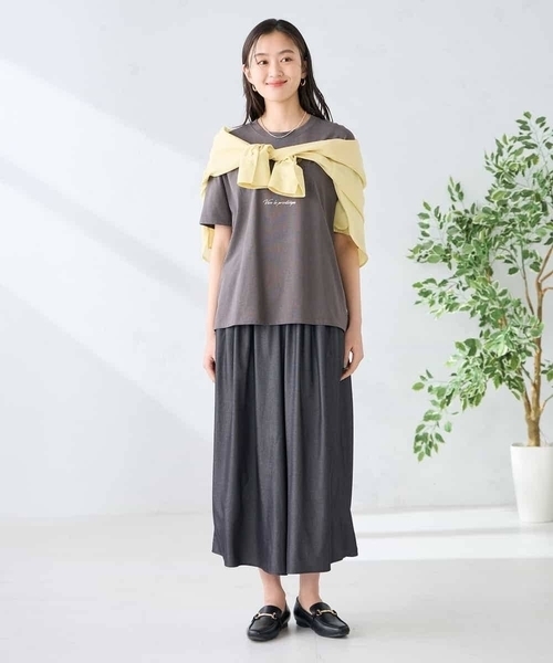 a.v.v（アーヴェヴェ）の「【UVカット/接触冷感】ロゴTシャツ（Tシャツ/カットソー・レディース・ホワイト/チャコールグレー/ネイビー・38/36/40）」の19枚目の写真