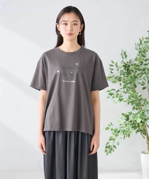 a.v.v（アーヴェヴェ）の「【UVカット/接触冷感】ロゴTシャツ（Tシャツ/カットソー・レディース・ホワイト/チャコールグレー/ネイビー・38/36/40）」の22枚目の写真