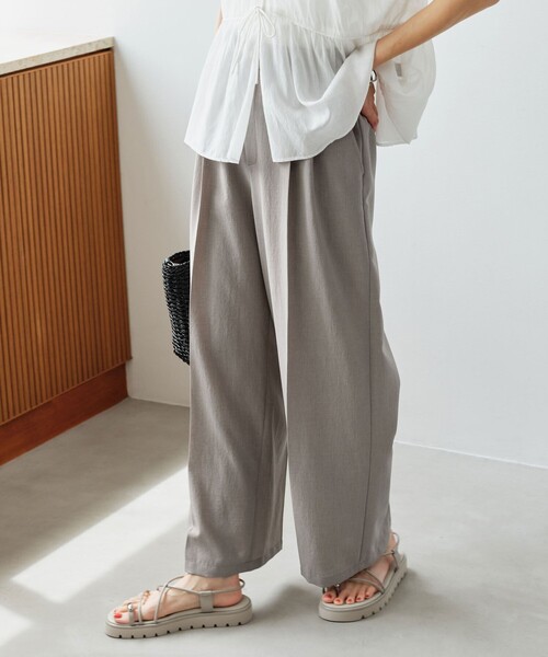 green label relaxing（グリーンレーベルリラクシング）の「ドライクロス ニーハイワイド マシンウォッシャブル ストレッチ 吸水速乾 通気性（その他パンツ・レディース・ライトグレー/ブラウン/ネイビー/ブラック/ダークオレンジ・38/36/34/SHORT/TALL/40）」の6枚目の写真