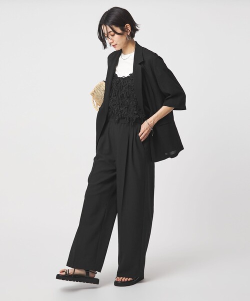 green label relaxing（グリーンレーベルリラクシング）の「【結論シリーズ】ドライクロス ニーハイワイド［size SHORT/TALLあり］（その他パンツ・レディース・ライトグレー/ブラウン/ネイビー/ブラック・38/36/34/SHORT/TALL/40）」の6枚目の写真