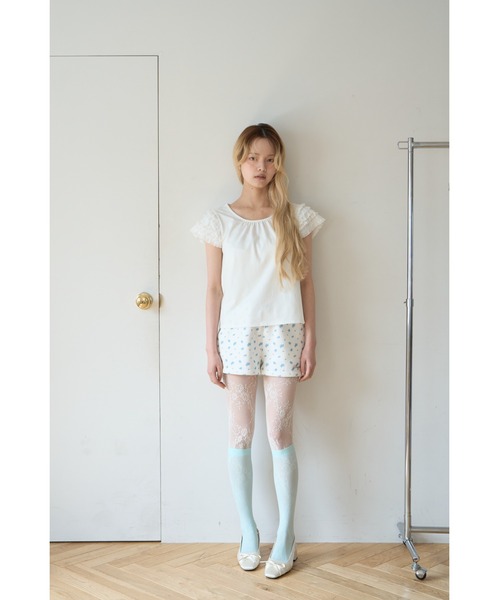 Smyeon(スミョン)の「Lace sleeve tee/レース袖Tシャツ(Tシャツ/カットソー・レディース・ブラック/ホワイト・FREE)」の17枚目の写真