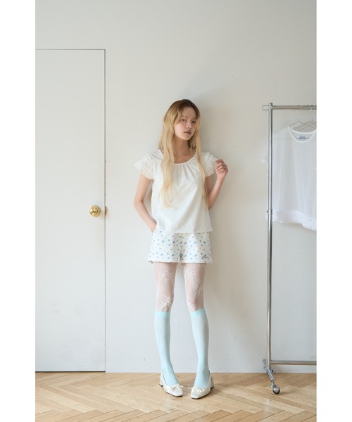 Smyeon(スミョン)の「Lace sleeve tee/レース袖Tシャツ(Tシャツ/カットソー・レディース・ブラック/ホワイト・FREE)」の18枚目の写真
