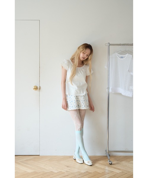 Smyeon(スミョン)の「Lace sleeve tee/レース袖Tシャツ(Tシャツ/カットソー・レディース・ブラック/ホワイト・FREE)」の19枚目の写真