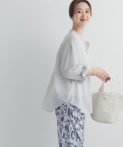 URBAN RESEARCH DOORS(アーバンリサーチドアーズ)の「『UR TECH』バンドカラーシャツ(シャツ/ブラウス・レディース・ライトグレー/ネイビー/ベージュ・FREE)」の7枚目の写真