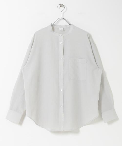 URBAN RESEARCH DOORS(アーバンリサーチドアーズ)の「『UR TECH』バンドカラーシャツ(シャツ/ブラウス・レディース・ライトグレー/ネイビー/ベージュ・FREE)」の9枚目の写真