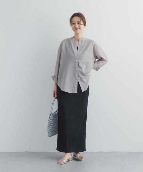 URBAN RESEARCH DOORS(アーバンリサーチドアーズ)の「『UR TECH』バンドカラーシャツ(シャツ/ブラウス・レディース・ライトグレー/ネイビー/ベージュ・FREE)」の17枚目の写真