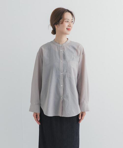 URBAN RESEARCH DOORS(アーバンリサーチドアーズ)の「『UR TECH』バンドカラーシャツ(シャツ/ブラウス・レディース・ライトグレー/ネイビー/ベージュ・FREE)」の18枚目の写真