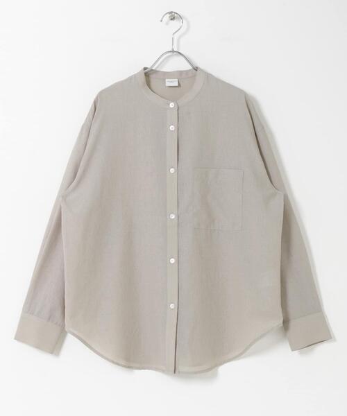 URBAN RESEARCH DOORS(アーバンリサーチドアーズ)の「『UR TECH』バンドカラーシャツ(シャツ/ブラウス・レディース・ライトグレー/ネイビー/ベージュ・FREE)」の21枚目の写真