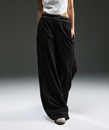 BORN TO WIN（ボーントゥウィン）の「W DOUBLE LINE BAND WIDE PANTS [BLACK]（その他パンツ）」