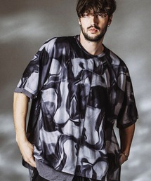 【NO ID.】Drawstring Sheer Layered Big T-Shirt / ドローストリング シアー レイヤード ビッグ Tシャツ