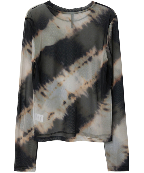 FLAREUP(フレアアップ)の「Sheer Mesh Long Sleeve (FL-142_Black&Sand Beige)(Tシャツ/カットソー・レディース・サンドベージュ・OS)」の3枚目の写真
