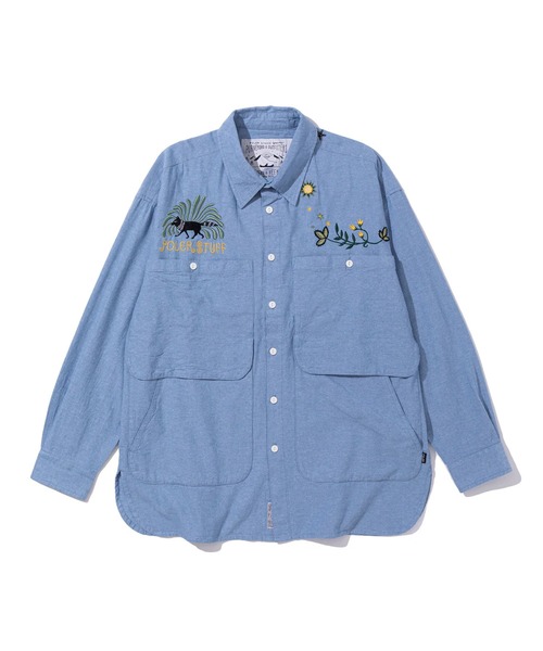POLeR（ポーラー）の「POLER EMB POCKET CHAMBRAY L/S SHIRTS（シャツ/ブラウス・メンズ・サックスブルー・L/M）」の2枚目の写真