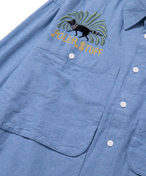 POLeR（ポーラー）の「POLER EMB POCKET CHAMBRAY L/S SHIRTS（シャツ/ブラウス・メンズ・サックスブルー・L/M）」の5枚目の写真