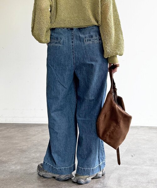 CPCM(シーピーシーエム)の「麻混デニムイージーパンツ(デニムパンツ・レディース・ブルー/サックスブルー/ブラック・FREE)」の10枚目の写真