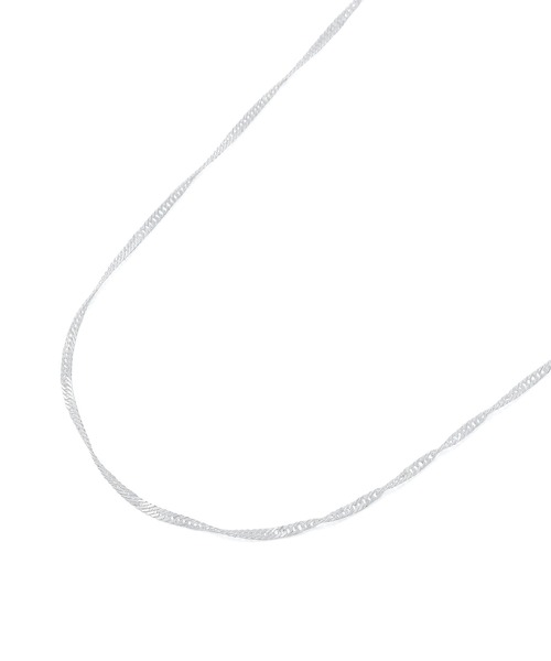 The DUFFER of ST.GEORGE（ザダファーオブセントジョージ）の「SILVER 925 CUT TWIST CHAIN NECKLACE：シルバー925 喜平チェーンネックレス / 日本製 / メイドインジャパン / ユニセックス / ロゴチャーム（ネックレス・メンズ・シルバー・F）」の4枚目の写真