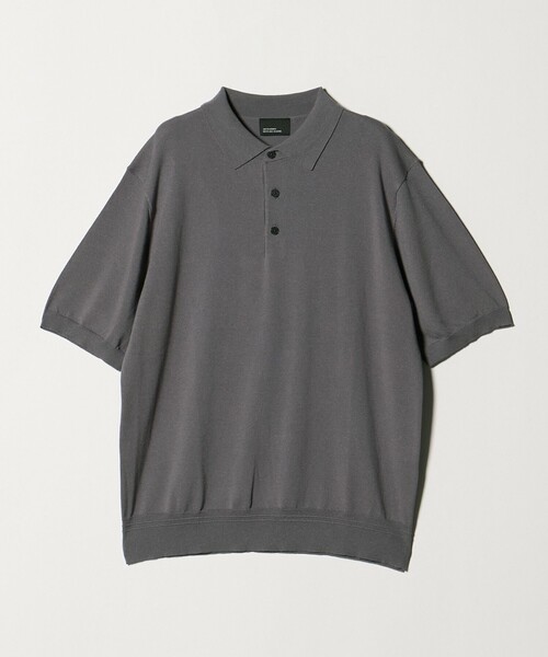 green label relaxing（グリーンレーベルリラクシング）の「【WEB限定】JUST fit ジャケイン ニット 半袖 ポロシャツ（ポロシャツ・メンズ・ブラック/ダークブラウン/ダークグレー/グレー系・S/L/M/XL）」の3枚目の写真
