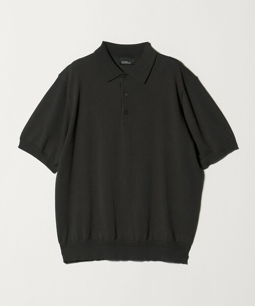 green label relaxing（グリーンレーベルリラクシング）の「【WEB限定】JUST fit ジャケイン ニット 半袖 ポロシャツ（ポロシャツ・メンズ・ブラック/ダークブラウン/ダークグレー/グレー系・S/L/M/XL）」の2枚目の写真