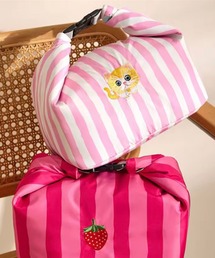 ammy.（エイミードット）の「【 ammy. / エイミードット 】 ストライプ イチゴ ＆ ネコ 刺繍 ランチ バッグ（お弁当箱）」