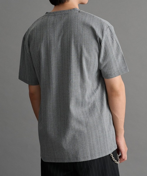 SETUP7(セットアップセブン)の「首元から男らしさと抜け感を【SETUP7】テレコ Vネック半袖Tシャツ YMSD / ストレッチ 伸縮性 上品 首長効果 小顔効果 清潔感 クールビズ(Tシャツ/カットソー・メンズ・ホワイト/グレー/ブラック・M/L/LL)」の19枚目の写真