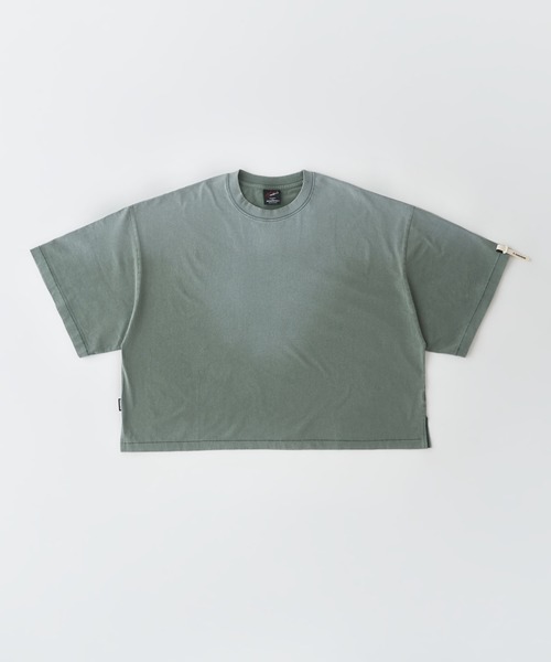 ADAM PATEK(アダムパテック)の「ADAMPATEK/widebox aging T/ワイドボックスエイジングTシャツ(AP2614027)(Tシャツ/カットソー・レディース・ブラック/ピンク/グリーン/ホワイト・1/2)」の9枚目の写真