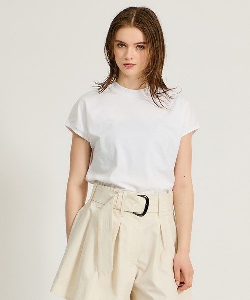 ESTNATION(エストネーション)の「GOOD PEOPLE GOOD STITCHING GOOD PRODUCT for ESTNATION / フレンチスリーブTシャツ(Tシャツ/カットソー・レディース・ホワイト/ブラック/ネイビー・FREE)」の6枚目の写真