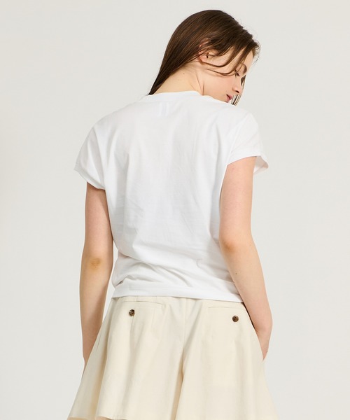 ESTNATION(エストネーション)の「GOOD PEOPLE GOOD STITCHING GOOD PRODUCT for ESTNATION / フレンチスリーブTシャツ(Tシャツ/カットソー・レディース・ホワイト/ブラック/ネイビー・FREE)」の8枚目の写真