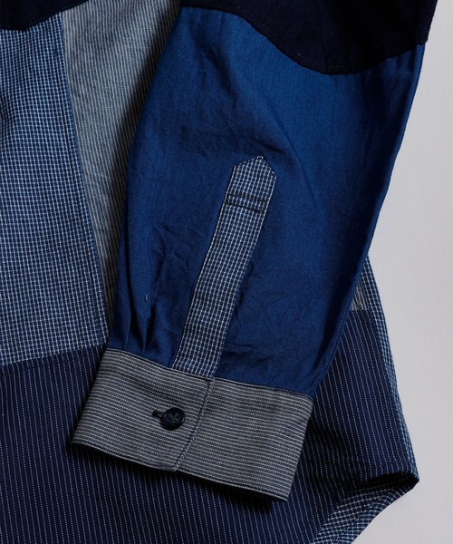 FDMTL(ファンダメンタル)の「【FDMTL】PATCHWORK SHIRT RINSE(シャツ/ブラウス・メンズ・インディゴブルー・4/3)」の8枚目の写真