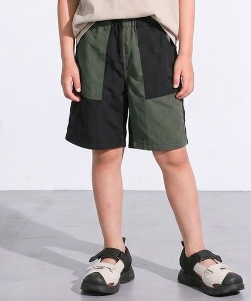 NAVY(ネイビー)の「NAVY 水陸両用ナイロン バイカラー&ソリッド イージーショートパンツ(その他パンツ・キッズ・ブラック/ベージュ系その他/ベージュ/ターコイズブルー/ブラック系その他/カーキ・130cm/120cm/160cm/150cm/140cm)」の3枚目の写真