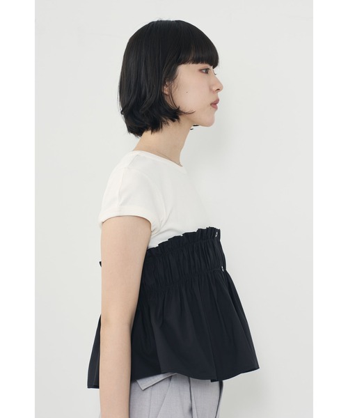 Limue（リミュ）の「ビスチェドッキングTee（Tシャツ/カットソー・レディース・ブラック/ホワイト・FREE）」の15枚目の写真