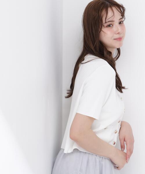 PROPORTION BODY DRESSING(プロポーションボディドレッシング)の「【中川紅葉さん着用<ウォッシャブル/UVカット/接触冷感>ポロ衿ニットカーデ / 1216274600(カーディガン/ボレロ・レディース・ホワイト/レッド/グリーン・SMALL/MEDIUM)」の5枚目の写真