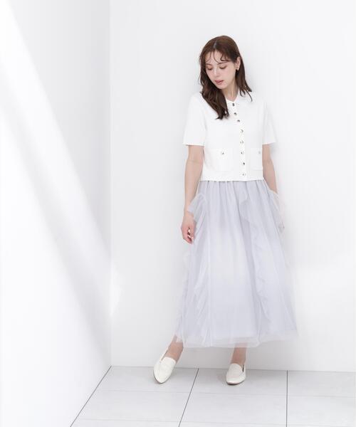 PROPORTION BODY DRESSING(プロポーションボディドレッシング)の「【中川紅葉さん着用<ウォッシャブル/UVカット/接触冷感>ポロ衿ニットカーデ / 1216274600(カーディガン/ボレロ・レディース・ホワイト/レッド/グリーン・SMALL/MEDIUM)」の6枚目の写真