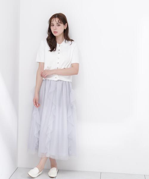 PROPORTION BODY DRESSING(プロポーションボディドレッシング)の「【中川紅葉さん着用<ウォッシャブル/UVカット/接触冷感>ポロ衿ニットカーデ / 1216274600(カーディガン/ボレロ・レディース・ホワイト/レッド/グリーン・SMALL/MEDIUM)」の7枚目の写真