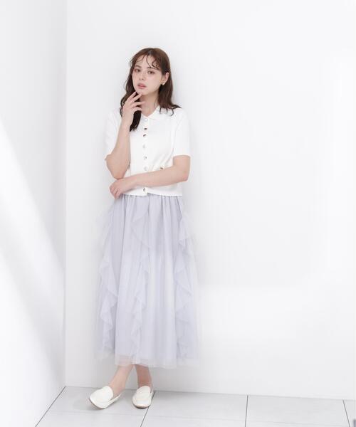 PROPORTION BODY DRESSING(プロポーションボディドレッシング)の「【中川紅葉さん着用<ウォッシャブル/UVカット/接触冷感>ポロ衿ニットカーデ / 1216274600(カーディガン/ボレロ・レディース・ホワイト/レッド/グリーン・SMALL/MEDIUM)」の8枚目の写真