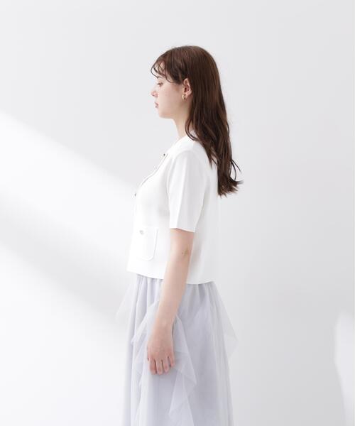 PROPORTION BODY DRESSING(プロポーションボディドレッシング)の「【中川紅葉さん着用<ウォッシャブル/UVカット/接触冷感>ポロ衿ニットカーデ / 1216274600(カーディガン/ボレロ・レディース・ホワイト/レッド/グリーン・SMALL/MEDIUM)」の10枚目の写真