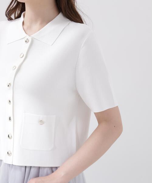 PROPORTION BODY DRESSING(プロポーションボディドレッシング)の「【中川紅葉さん着用<ウォッシャブル/UVカット/接触冷感>ポロ衿ニットカーデ / 1216274600(カーディガン/ボレロ・レディース・ホワイト/レッド/グリーン・SMALL/MEDIUM)」の13枚目の写真