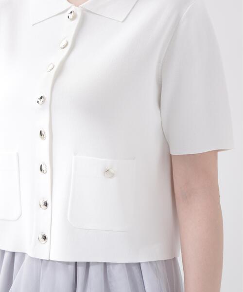 PROPORTION BODY DRESSING(プロポーションボディドレッシング)の「【中川紅葉さん着用<ウォッシャブル/UVカット/接触冷感>ポロ衿ニットカーデ / 1216274600(カーディガン/ボレロ・レディース・ホワイト/レッド/グリーン・SMALL/MEDIUM)」の14枚目の写真