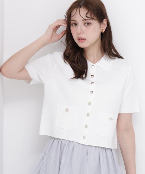 PROPORTION BODY DRESSING(プロポーションボディドレッシング)の「【中川紅葉さん着用<ウォッシャブル/UVカット/接触冷感>ポロ衿ニットカーデ / 1216274600(カーディガン/ボレロ・レディース・ホワイト/レッド/グリーン・SMALL/MEDIUM)」の15枚目の写真