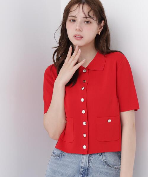 PROPORTION BODY DRESSING(プロポーションボディドレッシング)の「【中川紅葉さん着用<ウォッシャブル/UVカット/接触冷感>ポロ衿ニットカーデ / 1216274600(カーディガン/ボレロ・レディース・ホワイト/レッド/グリーン・SMALL/MEDIUM)」の20枚目の写真