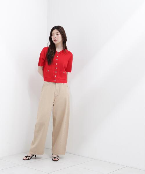 PROPORTION BODY DRESSING(プロポーションボディドレッシング)の「【中川紅葉さん着用<ウォッシャブル/UVカット/接触冷感>ポロ衿ニットカーデ / 1216274600(カーディガン/ボレロ・レディース・ホワイト/レッド/グリーン・SMALL/MEDIUM)」の21枚目の写真