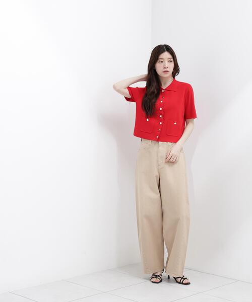 PROPORTION BODY DRESSING(プロポーションボディドレッシング)の「【中川紅葉さん着用<ウォッシャブル/UVカット/接触冷感>ポロ衿ニットカーデ / 1216274600(カーディガン/ボレロ・レディース・ホワイト/レッド/グリーン・SMALL/MEDIUM)」の22枚目の写真