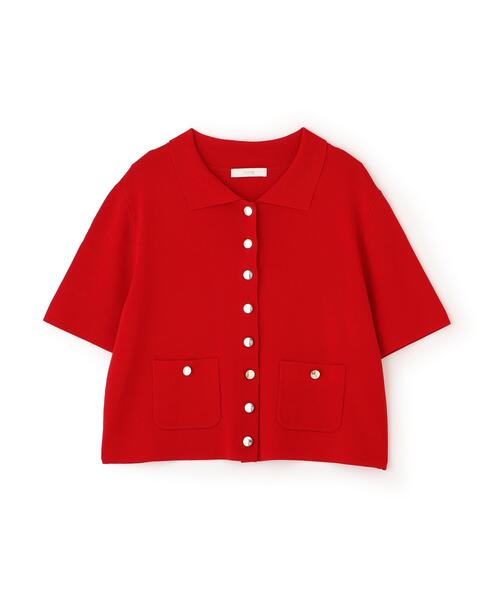 PROPORTION BODY DRESSING(プロポーションボディドレッシング)の「【中川紅葉さん着用<ウォッシャブル/UVカット/接触冷感>ポロ衿ニットカーデ / 1216274600(カーディガン/ボレロ・レディース・ホワイト/レッド/グリーン・SMALL/MEDIUM)」の4枚目の写真