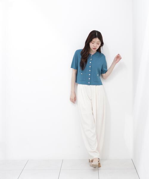 PROPORTION BODY DRESSING(プロポーションボディドレッシング)の「【中川紅葉さん着用<ウォッシャブル/UVカット/接触冷感>ポロ衿ニットカーデ / 1216274600(カーディガン/ボレロ・レディース・ホワイト/レッド/グリーン・SMALL/MEDIUM)」の12枚目の写真