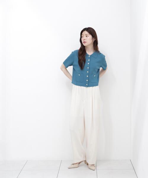 PROPORTION BODY DRESSING(プロポーションボディドレッシング)の「【中川紅葉さん着用<ウォッシャブル/UVカット/接触冷感>ポロ衿ニットカーデ / 1216274600(カーディガン/ボレロ・レディース・ホワイト/レッド/グリーン・SMALL/MEDIUM)」の14枚目の写真