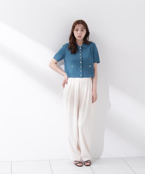 PROPORTION BODY DRESSING(プロポーションボディドレッシング)の「【中川紅葉さん着用<ウォッシャブル/UVカット/接触冷感>ポロ衿ニットカーデ / 1216274600(カーディガン/ボレロ・レディース・ホワイト/レッド/グリーン・SMALL/MEDIUM)」の15枚目の写真